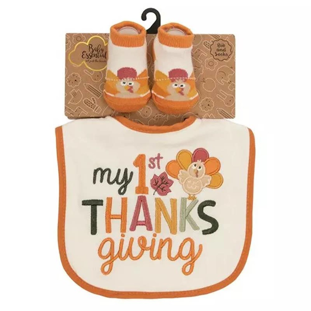 My 1st Thanksgiving Bib & Bootie Set